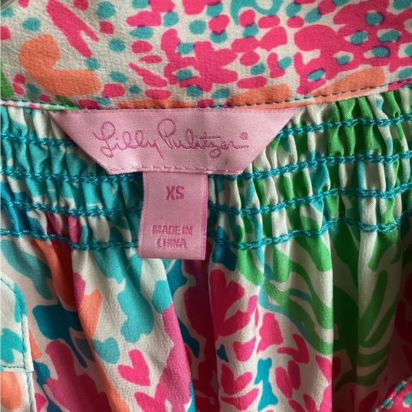 Rare Lilly Pulitzer Elsa Blouse in Original Turquoise “Let’s Cha Cha”, Size XS. - Picture 7 of 11